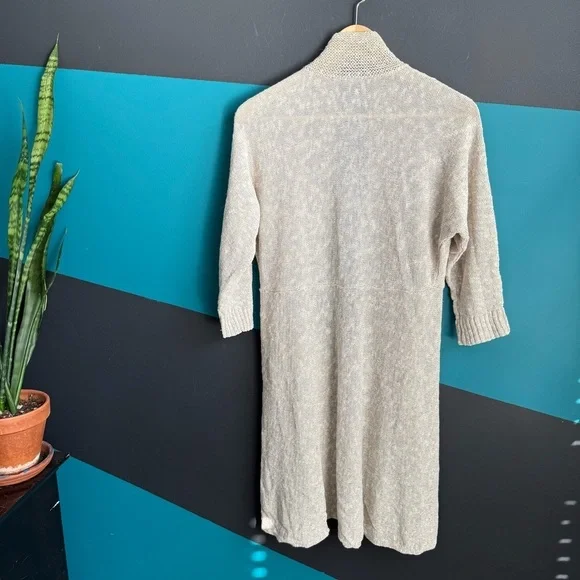 Eileen Fisher Black and Cream Textured Knit Top Linen/Cotton blend Large - Picture 5 of 10